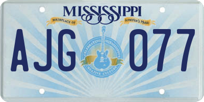 MS license plate AJG077