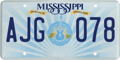 MS license plate AJG078