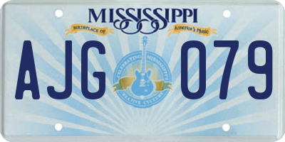 MS license plate AJG079