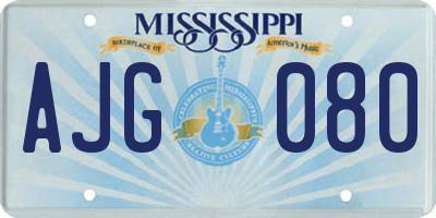 MS license plate AJG080
