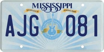 MS license plate AJG081