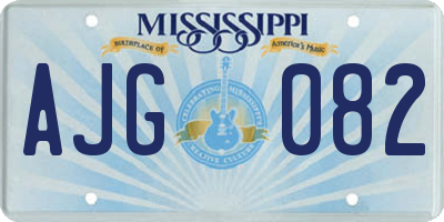 MS license plate AJG082
