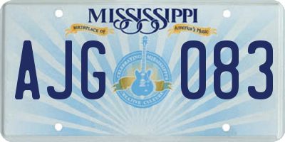MS license plate AJG083