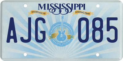 MS license plate AJG085