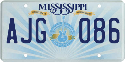 MS license plate AJG086