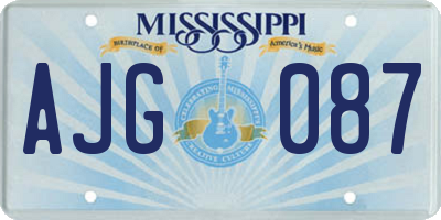 MS license plate AJG087