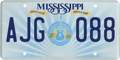 MS license plate AJG088