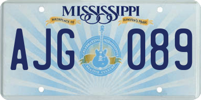 MS license plate AJG089