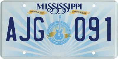 MS license plate AJG091