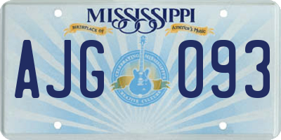 MS license plate AJG093