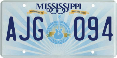 MS license plate AJG094