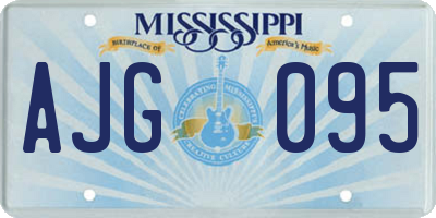 MS license plate AJG095