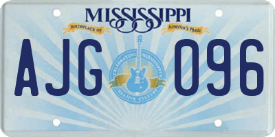MS license plate AJG096