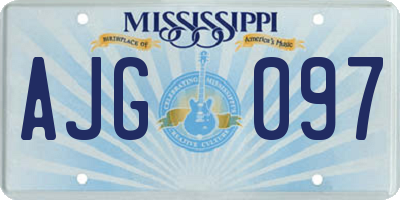 MS license plate AJG097