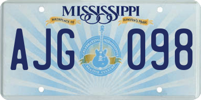 MS license plate AJG098
