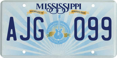 MS license plate AJG099