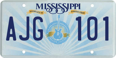 MS license plate AJG101