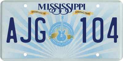 MS license plate AJG104
