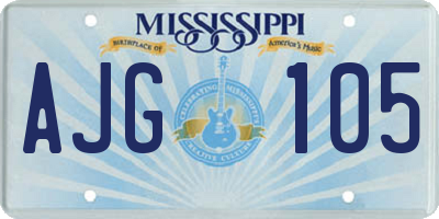 MS license plate AJG105