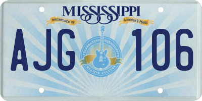 MS license plate AJG106