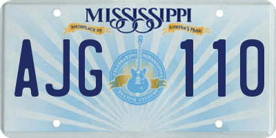 MS license plate AJG110