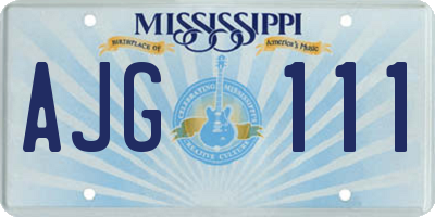 MS license plate AJG111