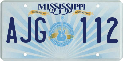 MS license plate AJG112