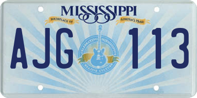 MS license plate AJG113
