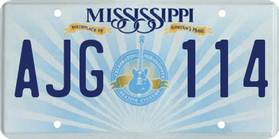 MS license plate AJG114