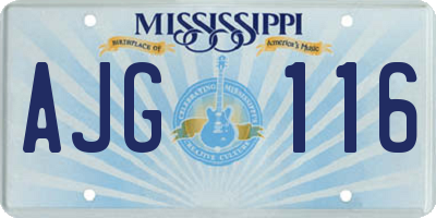 MS license plate AJG116