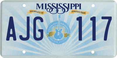 MS license plate AJG117