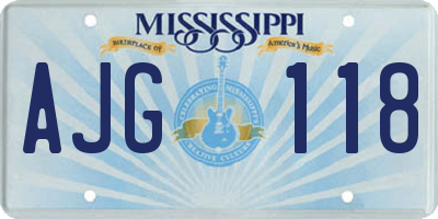 MS license plate AJG118