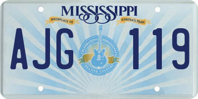 MS license plate AJG119