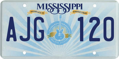 MS license plate AJG120