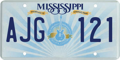MS license plate AJG121