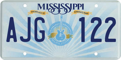MS license plate AJG122
