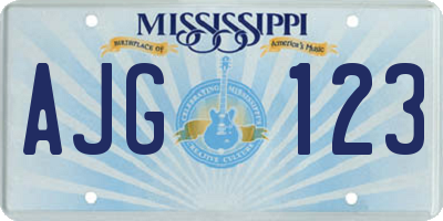 MS license plate AJG123