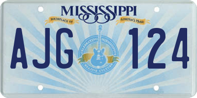 MS license plate AJG124