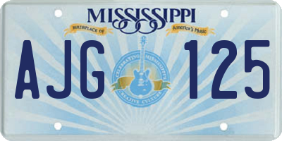 MS license plate AJG125