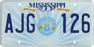 MS license plate AJG126