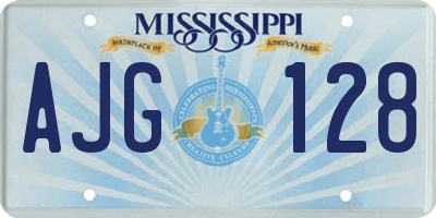 MS license plate AJG128