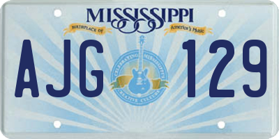 MS license plate AJG129