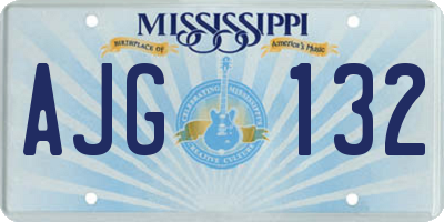 MS license plate AJG132