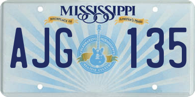 MS license plate AJG135