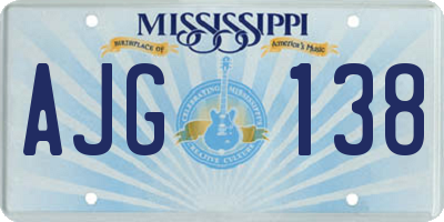 MS license plate AJG138