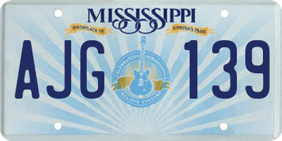 MS license plate AJG139