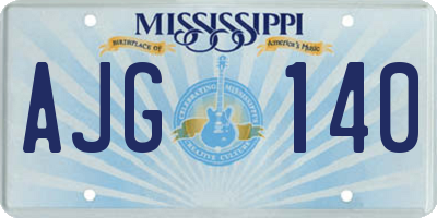 MS license plate AJG140
