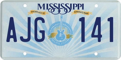 MS license plate AJG141