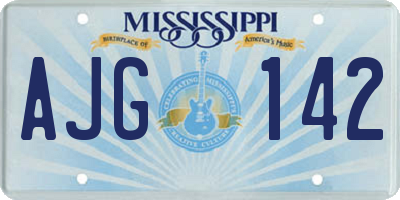 MS license plate AJG142