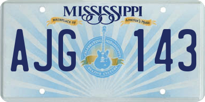 MS license plate AJG143
